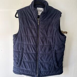 Zara Men's Dark Navy Quilted Fleece Vest